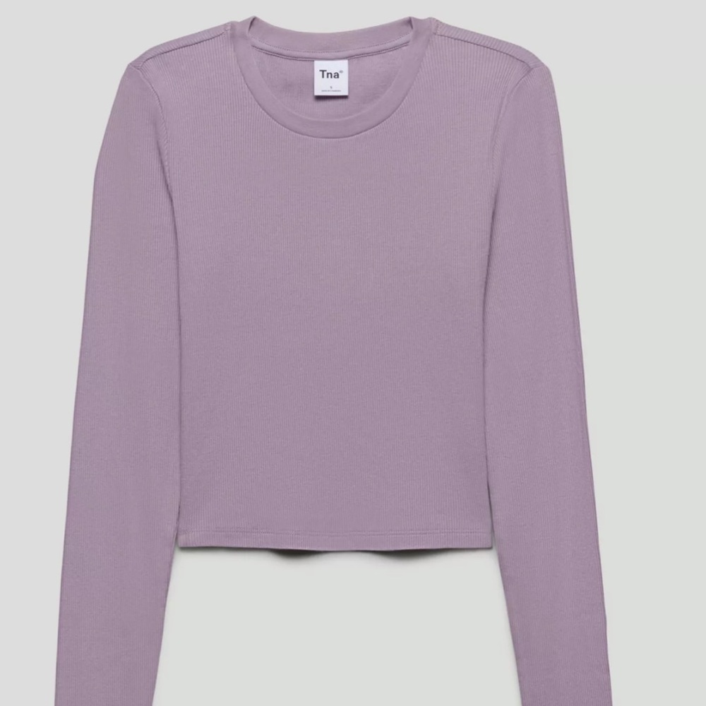 Tna Ribbed Cropped Long Sleeve In Mauve